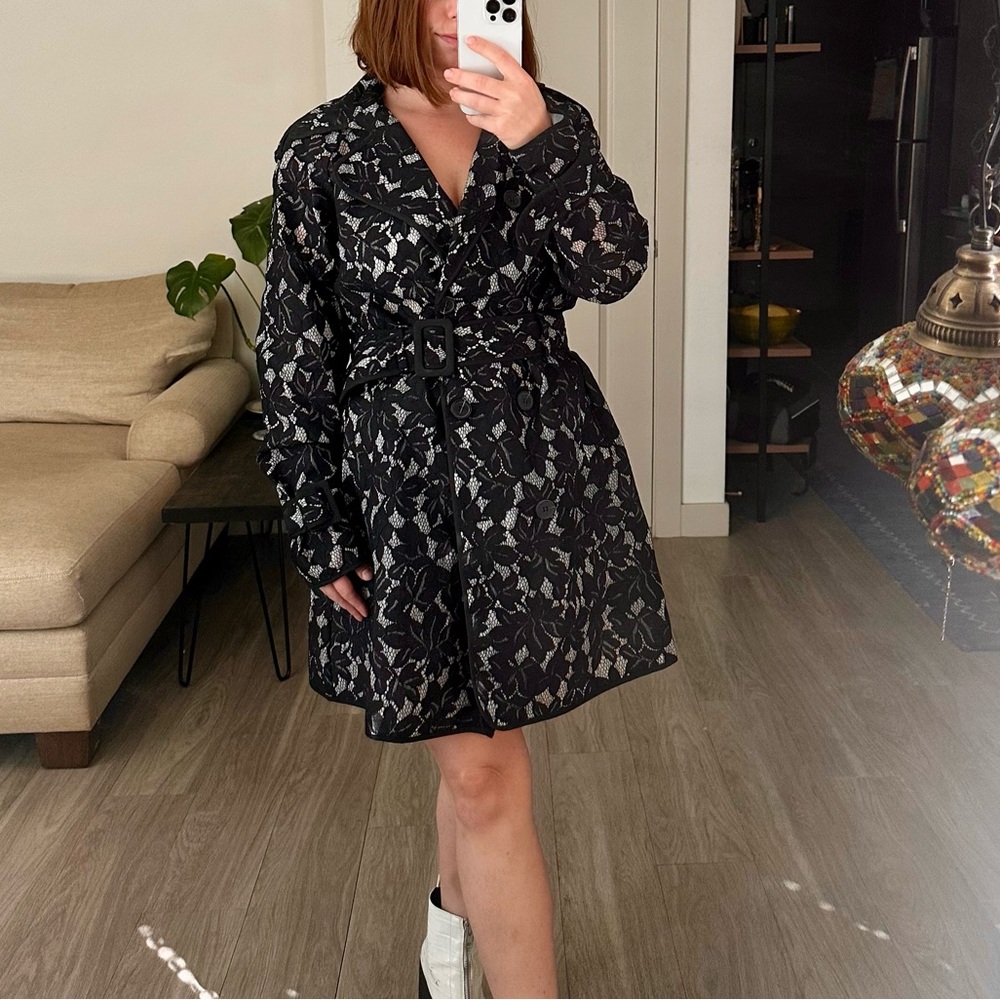 Lace Vintage Light Trench Coat Summer Vacation - Picture 3 of 14